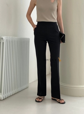 2025年春夏新款韩国东大门直邮 marly弹性束腰开叉直筒裤