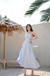 eeyou背部系带镂空吊带连衣裙 韩国东大门直邮 2024年秋季 新款