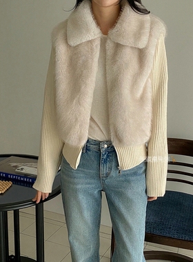 2026年春季新款韩国东大门 undercover拼接式毛毛短外套