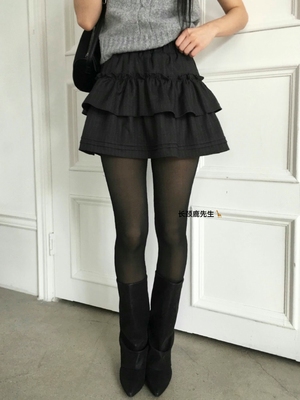 2025年秋冬新款韩国东大门直邮 verliebt松紧腰竖条纹半身裙