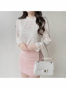 olivia背部系扣镂空蕾丝衫 2025年秋冬新款 韩国东大门直邮