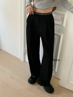 2026年春季新款韩国东大门 lalaland字母松紧腰西装休闲裤