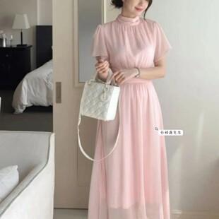 2024年春夏新款 eeyou优雅气质雪纺连衣裙 韩国东大门直邮