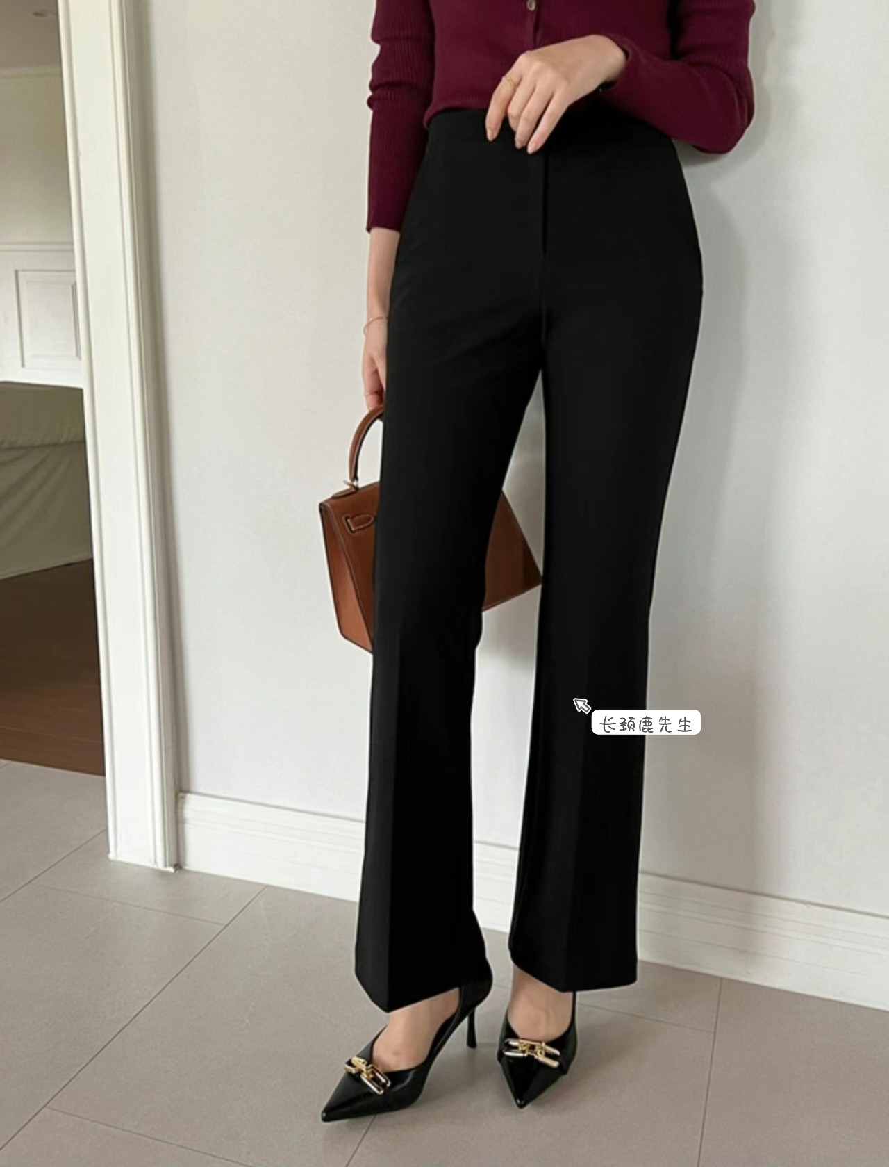 2024年秋冬新款韩国东大门直邮 marly弹性束腰小微喇西装裤