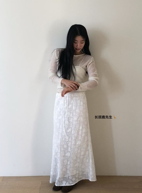 2025年秋冬新款韩国东大门直邮 restock抽绳收腰花纹半身裙