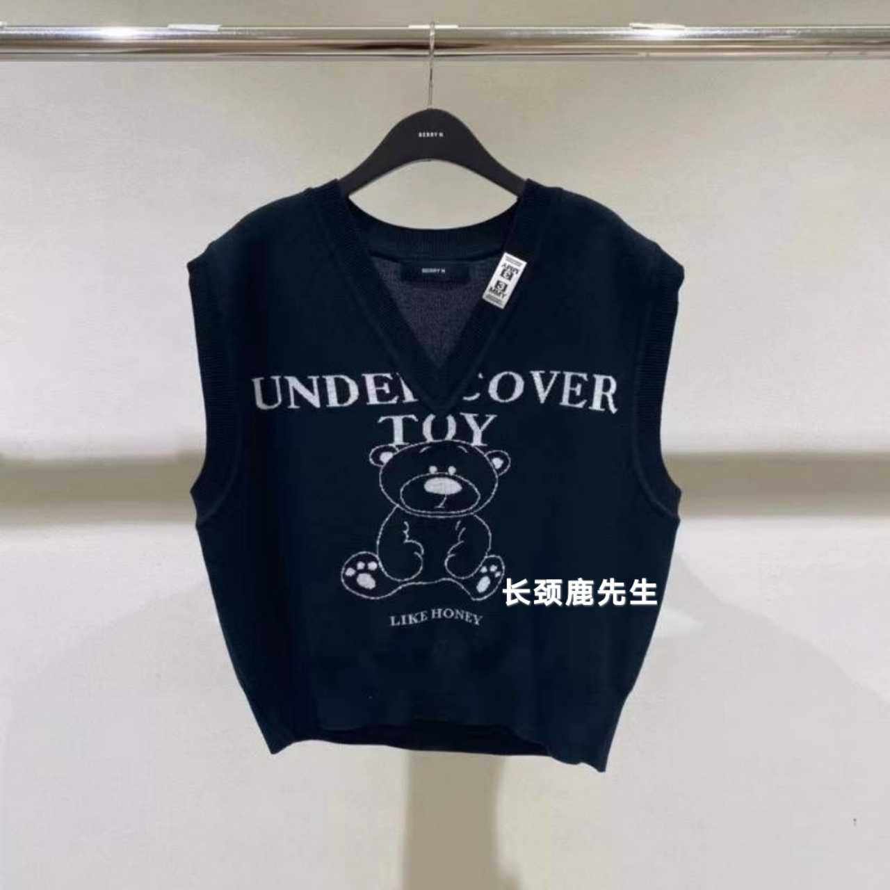 春季直邮berry小熊图案针织背心