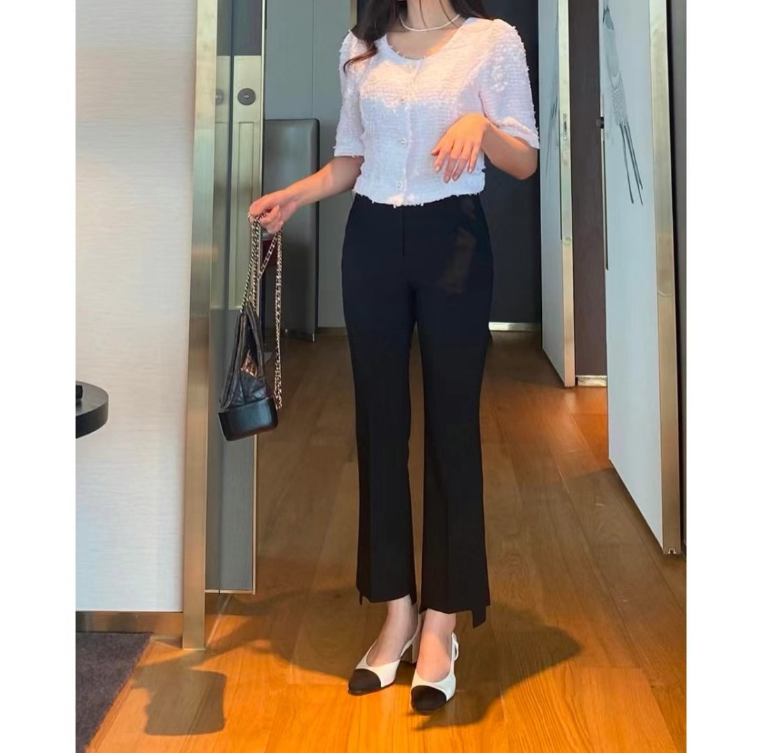 2025年春季新款韩国东大门直邮 marly弹性束腰不规则西装裤