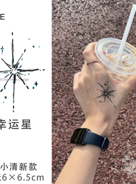 ONESMILE 幸运星 彩色纹身贴防水持久女转运高级手臂遮盖疤痕手腕