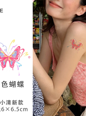 ONESMILE 彩色蝴蝶 性感纹身贴高级创意防水持久手臂锁骨疤痕女