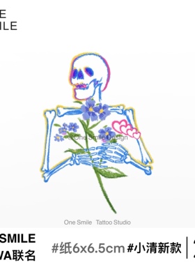 ONESMILE 美丽誓约 音乐节骷髅彩色防水持久手臂演唱会高级纹身贴