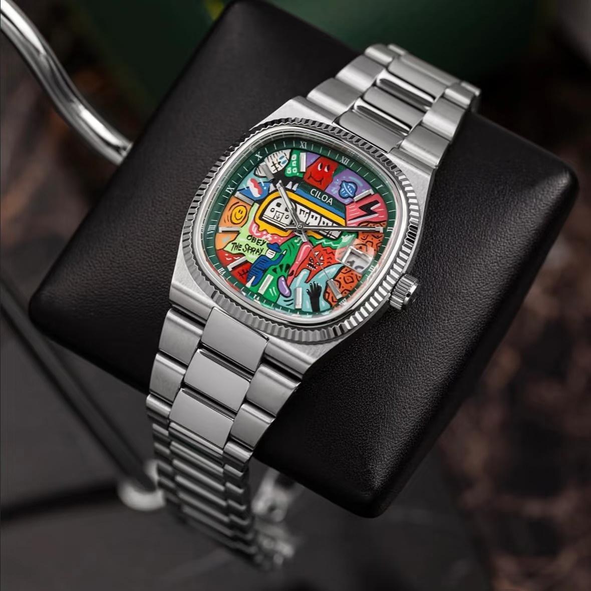 方形机械手表男品牌正品运动男士高端男款虫洞概念氚气男生男表潮