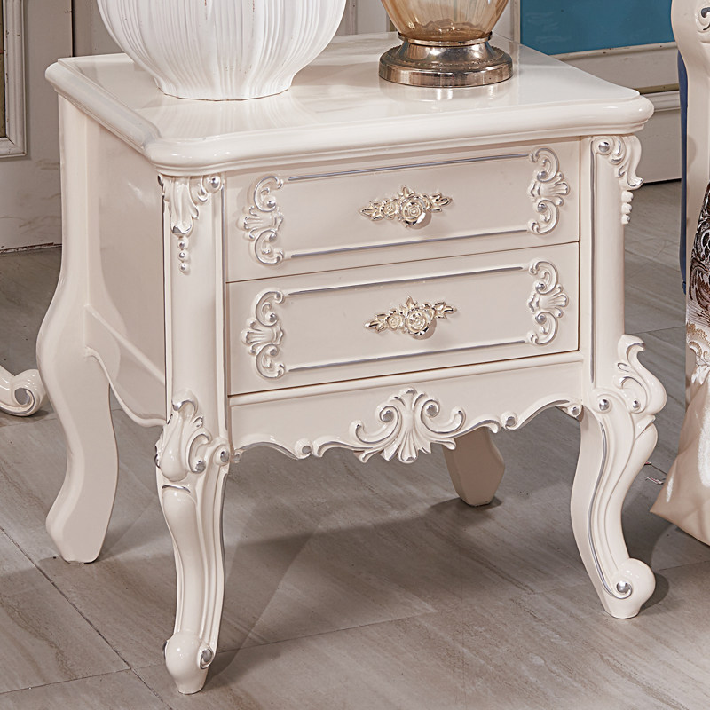 欧式实木床头柜美式豪宅别墅简约储物柜卧室收纳二斗抽屉床边柜子