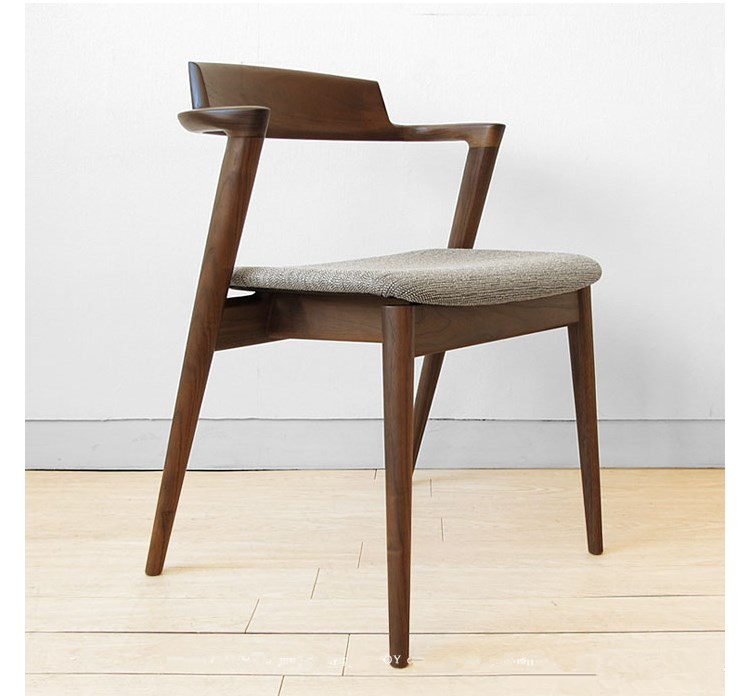 牛头椅家用客厅实木餐桌椅扶手椅纯全实木白橡木餐椅外贸酒店椅子