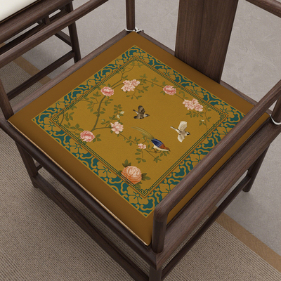 红木新中式实木椅垫茶椅坐垫防滑