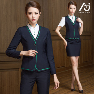 酒店前台工作服装女制服套装物业客服高铁美容院高端职业装清仓