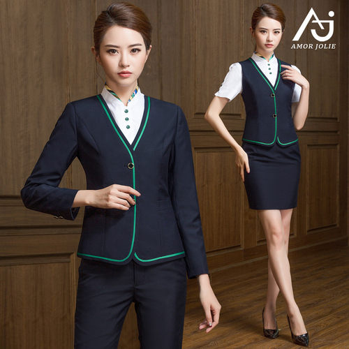 酒店前台工作装高端职业套装