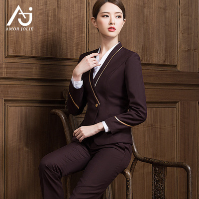 南航空姐制服时尚咖啡色职业套装