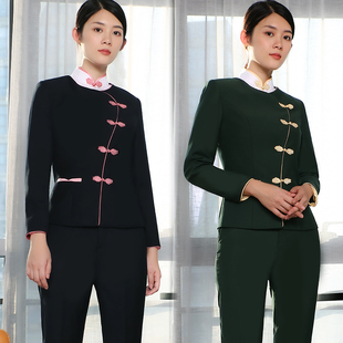 新中式职业装套装女酒店上班气质高端销售茶楼工作服珠宝店工装