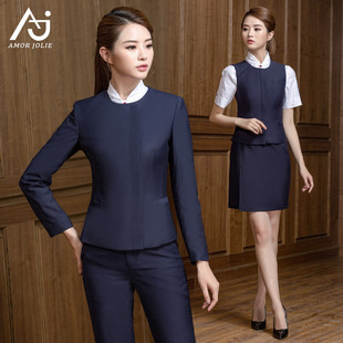 空姐制服职业套装女国航金店工装美容师酒店售楼高铁乘务员工作服
