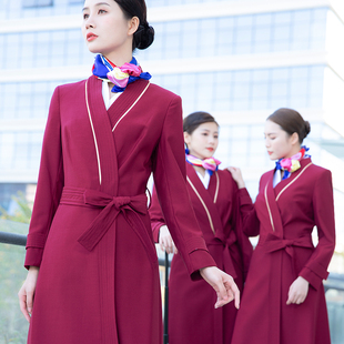 工装 风衣女职业装 南航空姐制服高端物业售楼部商场会所迎宾工作服