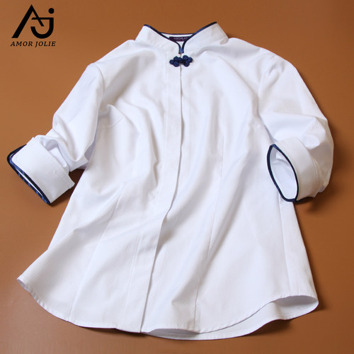 东航立领中式空姐制服酒店衬衫