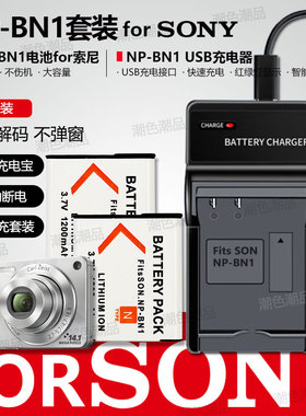 NP-BN1电池适用于索尼ccd相机w320 W570 TX55 wx100 w350充电器