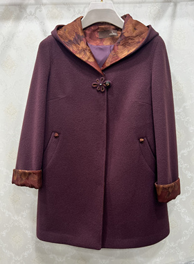 若男佳人60215正品中年女装妈妈装时尚气质连帽外套秋冬新款大码