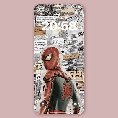 K818 蜘蛛侠文艺拼贴风壁纸 Iphone手机4K高清壁纸苹果手机壁纸