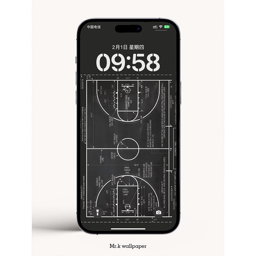 K61 / NBA复古球场设计图 /iphone手机4K高清壁纸苹果手机壁纸