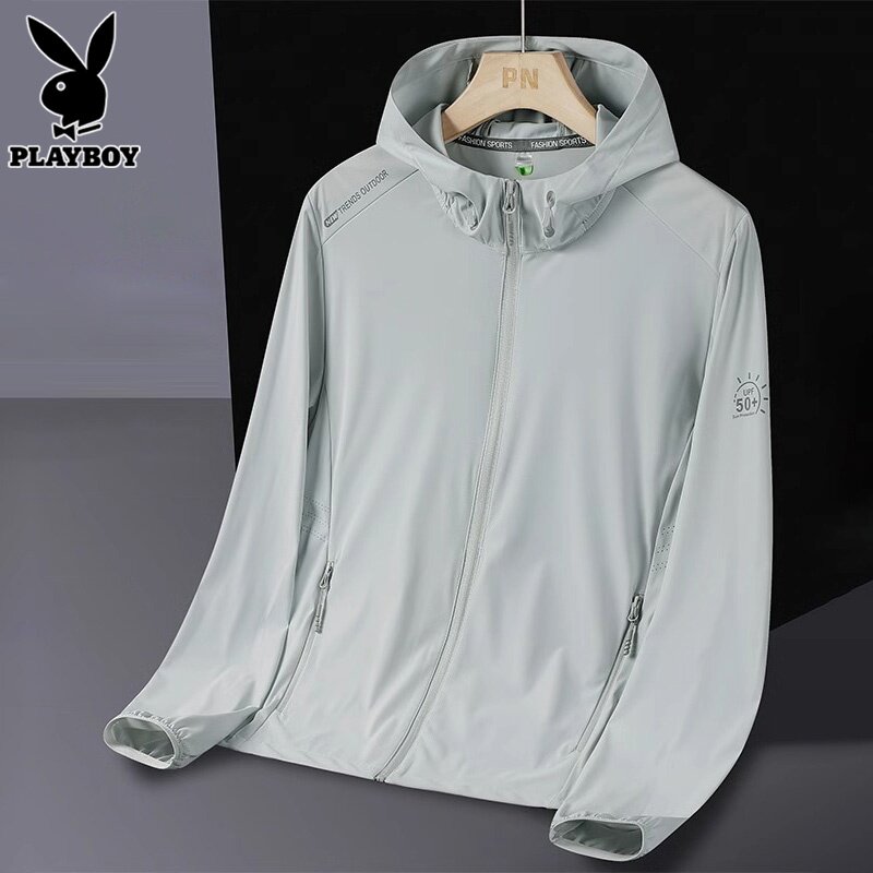 花花公子冰丝防晒衣男士三防防晒服2024夏季情侣款轻薄皮肤衣夹克