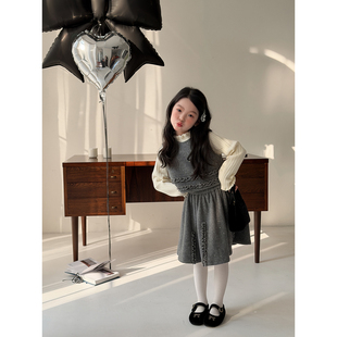 小香风套装 Harper 灰色木耳边背心半身裙两件套女童冬季 童装 kids