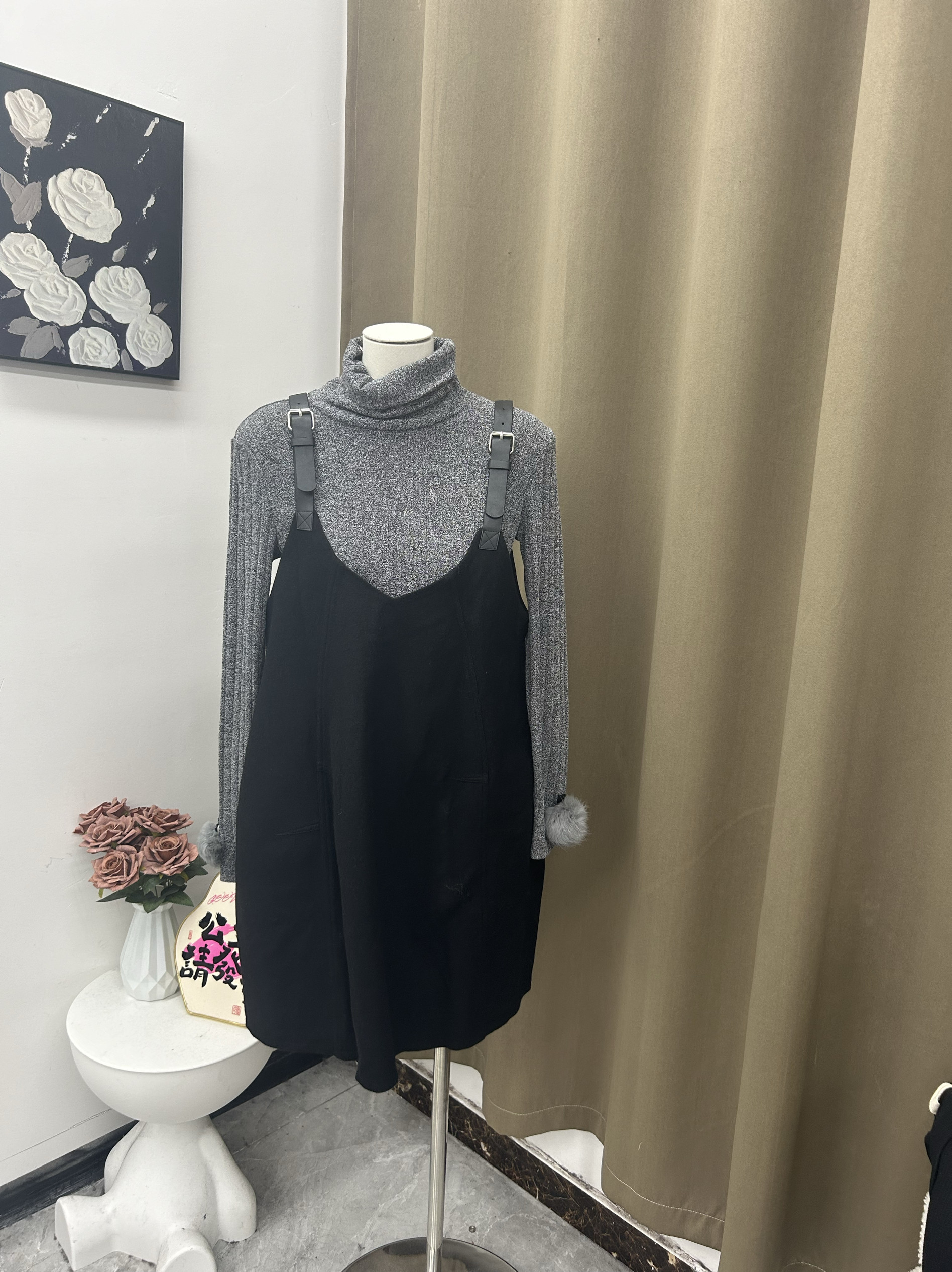 2025高品质秋冬新款连衣裙背带裙两件套显瘦气质款女士精品羊毛,女装/女士精品,短外套,淘宝优惠券,粉丝福利购,淘宝优惠卷