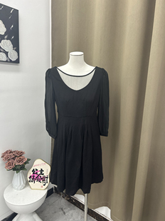 连衣裙轻奢雪纺黑色简约款 2025春夏新款 气质百搭显瘦长袖 时尚 女装