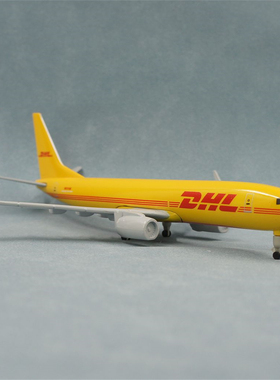 DHL联邦快递波音737客机模型黄色仿真飞机模型收藏摆件运输机货机