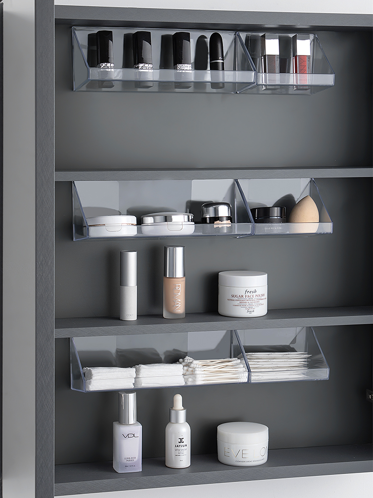 塑料镜柜日式免打孔斜口收纳盒