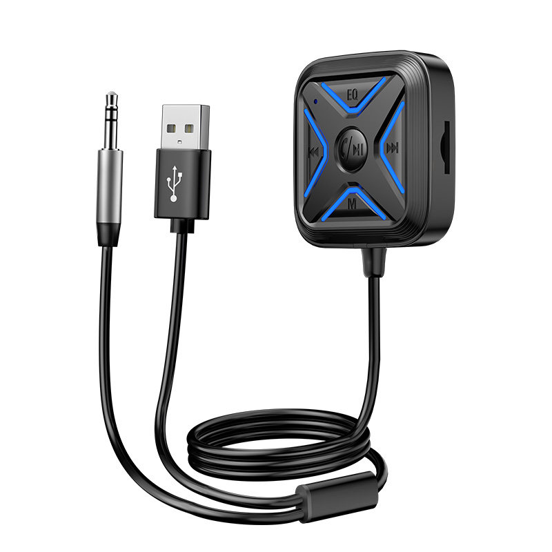 AUX输出车载改装蓝牙接收播放器USB口通电内存卡播放免提通话无损