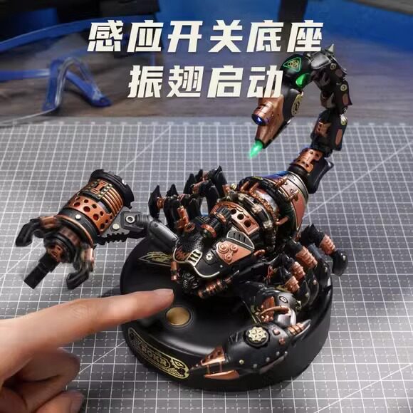 若客战地蝎子犀金龟巨锹甲机械朋克金属拼装模型积木拼图玩具手工