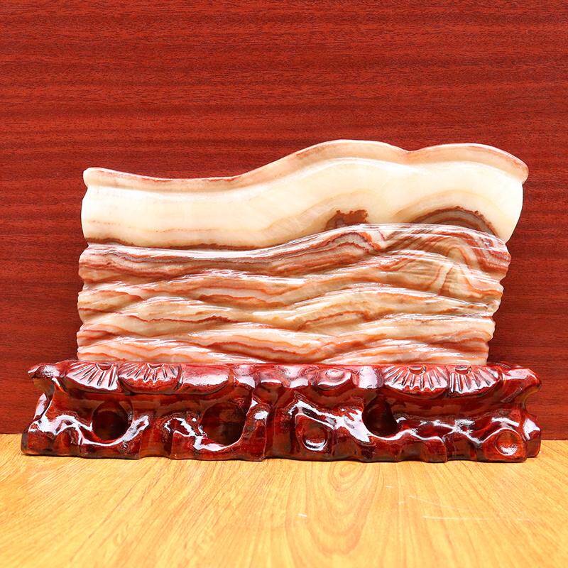 奇石摆件天然石材猪肉石五花肉装饰工艺品礼物礼品27*17*2cm1958g