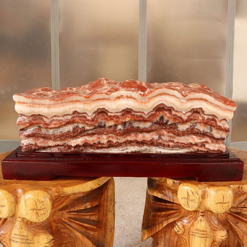 猪肉石天然肉石广西柳州红烧肉腊肉五花肉摆件48*25*16cm29750g