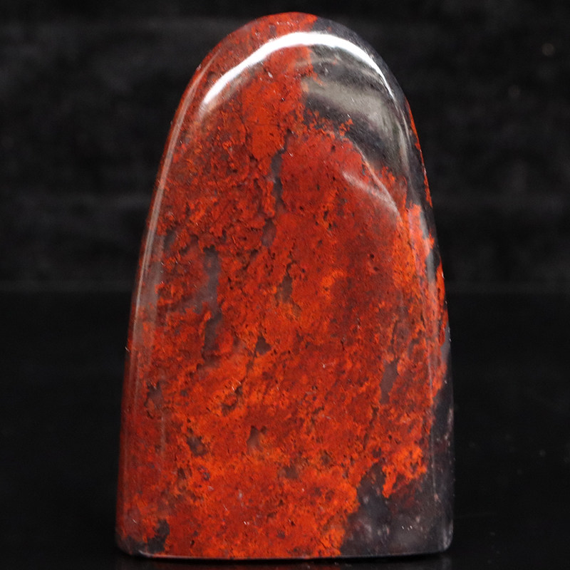 天然玉石印章闲章桂林鸡血玉石摆件乾坤料黑底红13*41*66mm68g