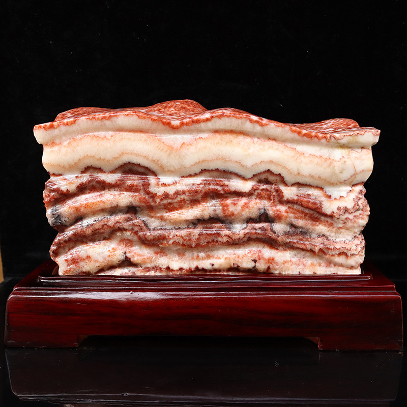 猪肉石天然石肉石广西柳州红烧肉腊肉五花肉摆件25*15*13cm6517g