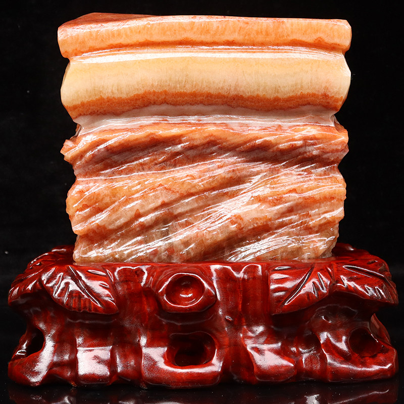 猪肉石天然石肉石广西柳州红烧肉腊肉五花肉摆件16*17*6cm 3179g