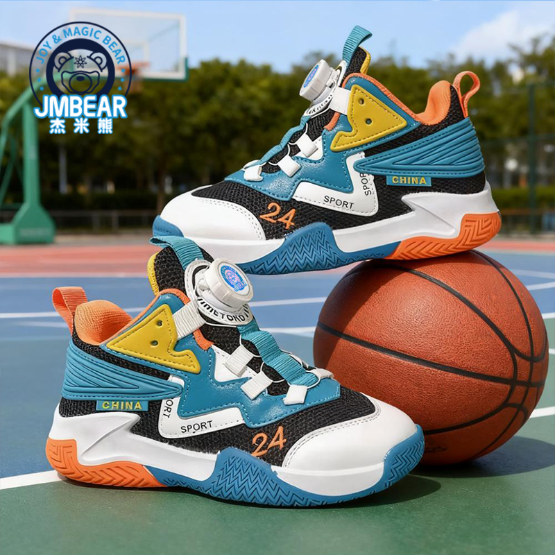 杰米熊男童鞋子2025秋季新款儿童运动鞋青少年训练球鞋学生篮球鞋