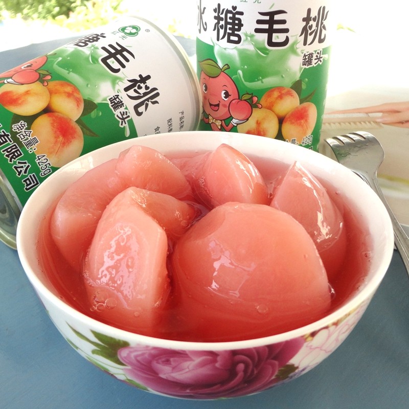 冰糖毛桃罐头应季爆款新鲜水果甜品蛋糕烘焙厂家直销特色零食
