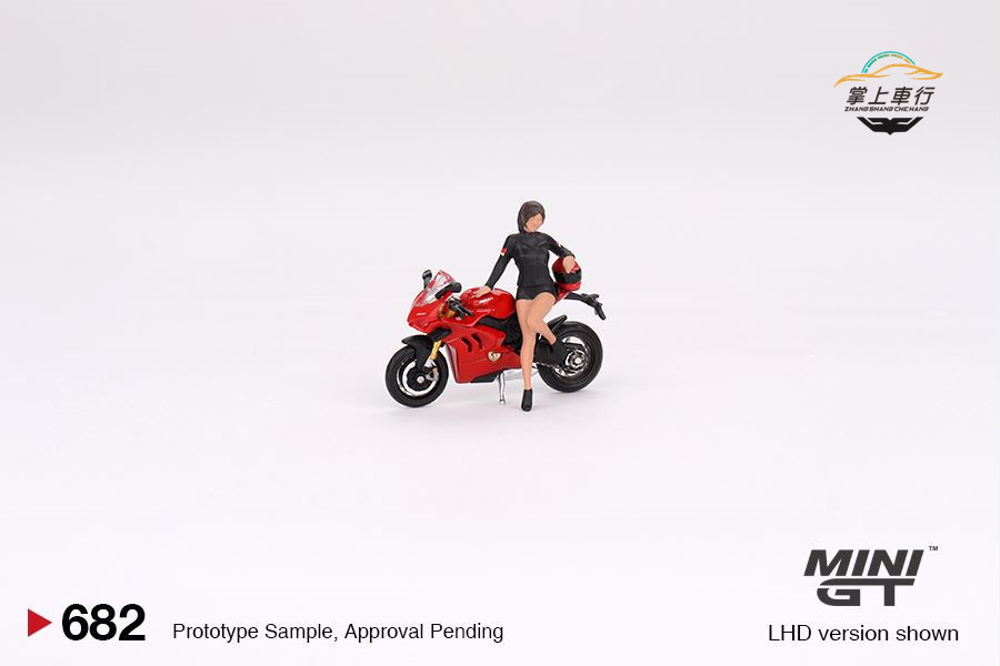 MINIGT #682 杜卡迪Panigale V4 摩托女郎合金场景人偶 1:64