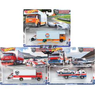 风火轮hotwheels运输车队Q批次海湾Gulf蓝旗亚石油保时捷917k模型