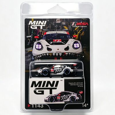 现货MINIGT 1:64 1143 保时捷911GT3R 化骨龙 挂卡 合金车模