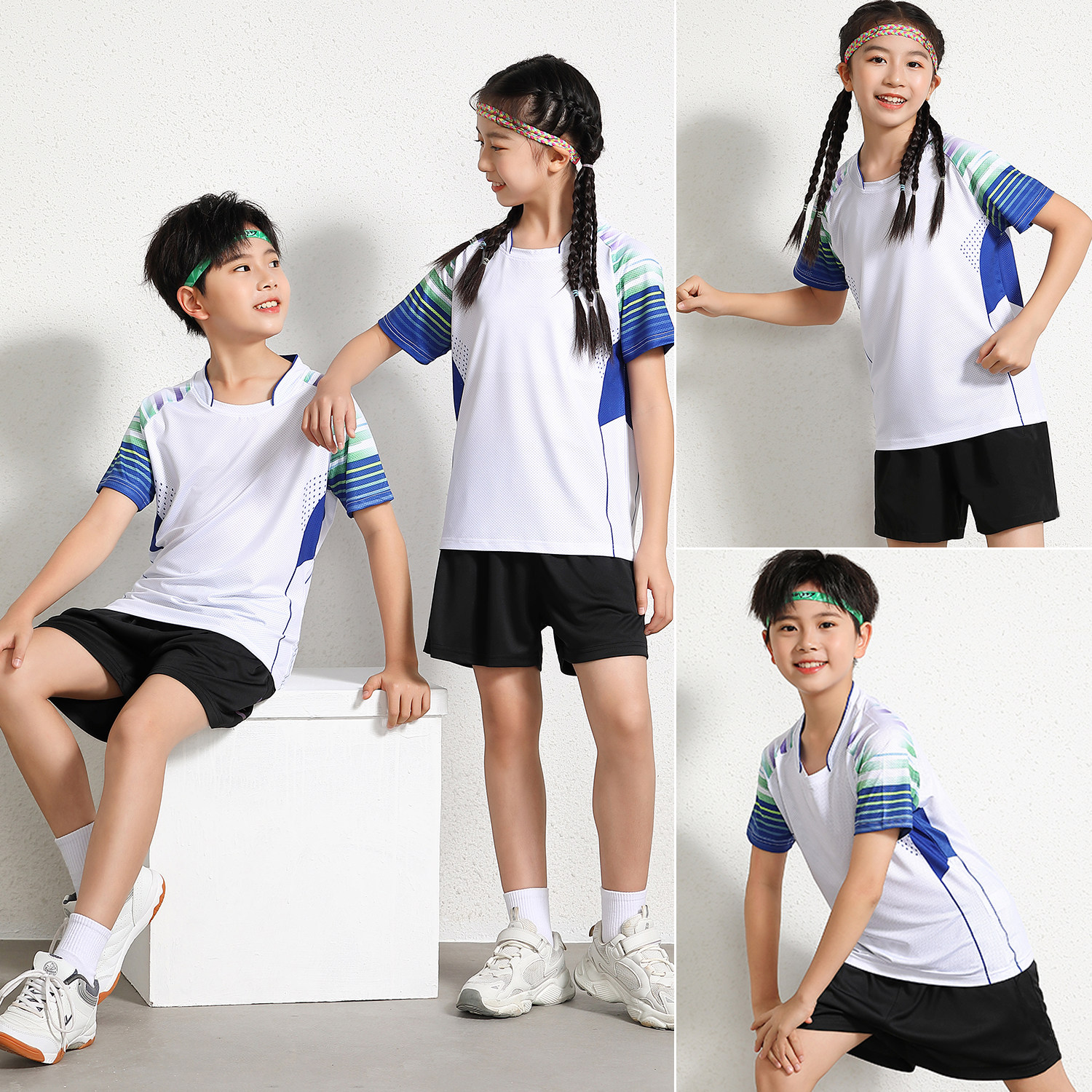 特价速干团购班服印字儿童学生跳绳网球训练羽毛球服运动短袖套装
