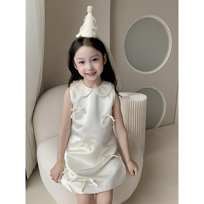 女童生日礼服春夏蝴蝶结连衣裙