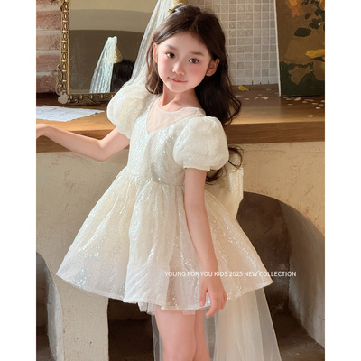 女童生日蓬蓬裙公主裙香槟白